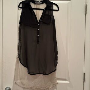 3/$10 forever 21 black & cream sheer dress